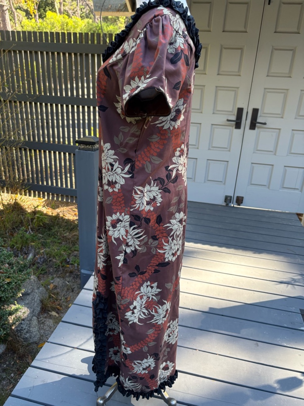 Vintage Karyl  Kaye Ruffle Floral 🌺Hawaiian 🌺 Muumuu Maxi Dress - Picture 7 of 9